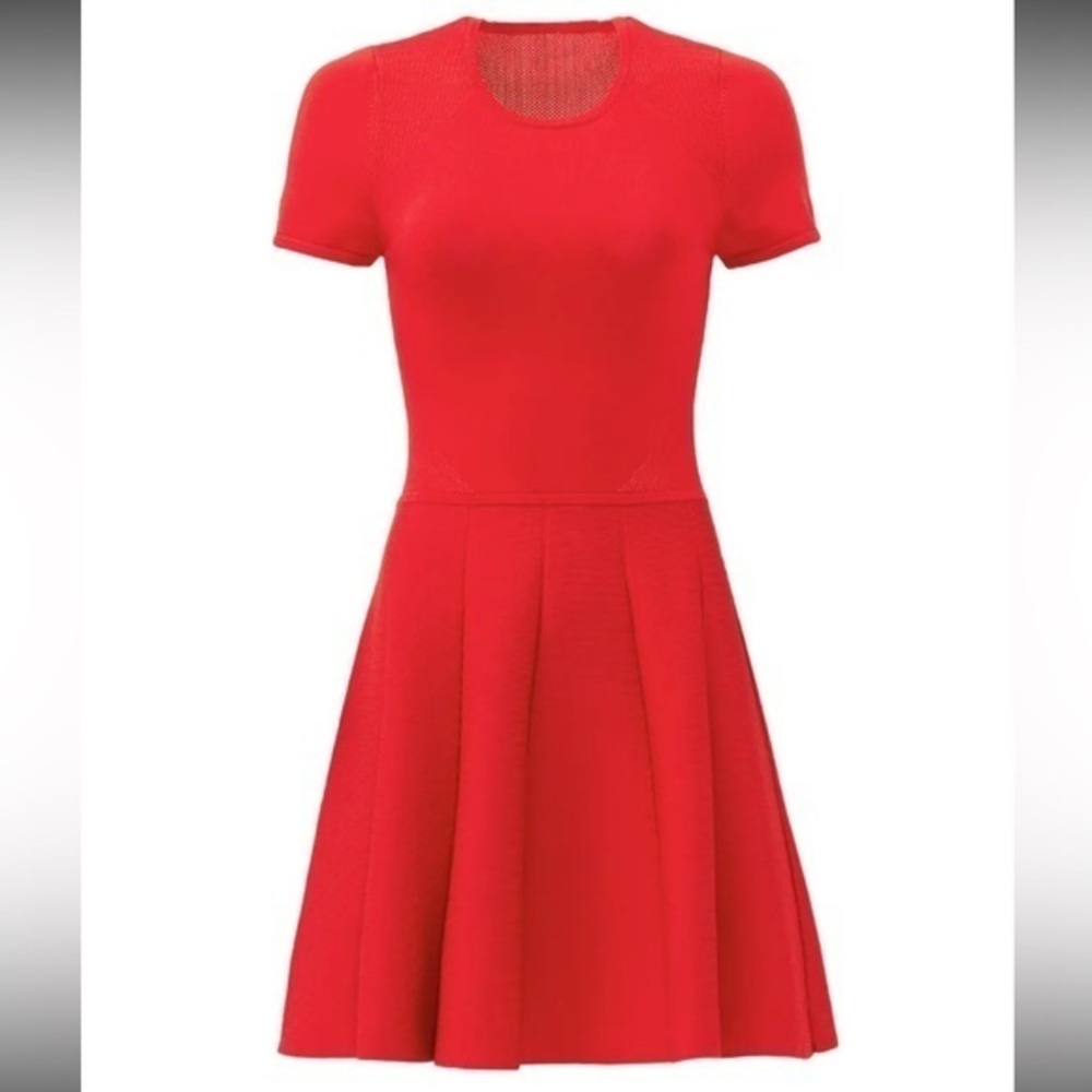 Parker Red Trace Knit Dress | S